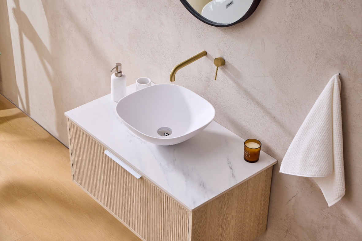 Kliff Oak Fluted Wood Grain Vanities 900mm