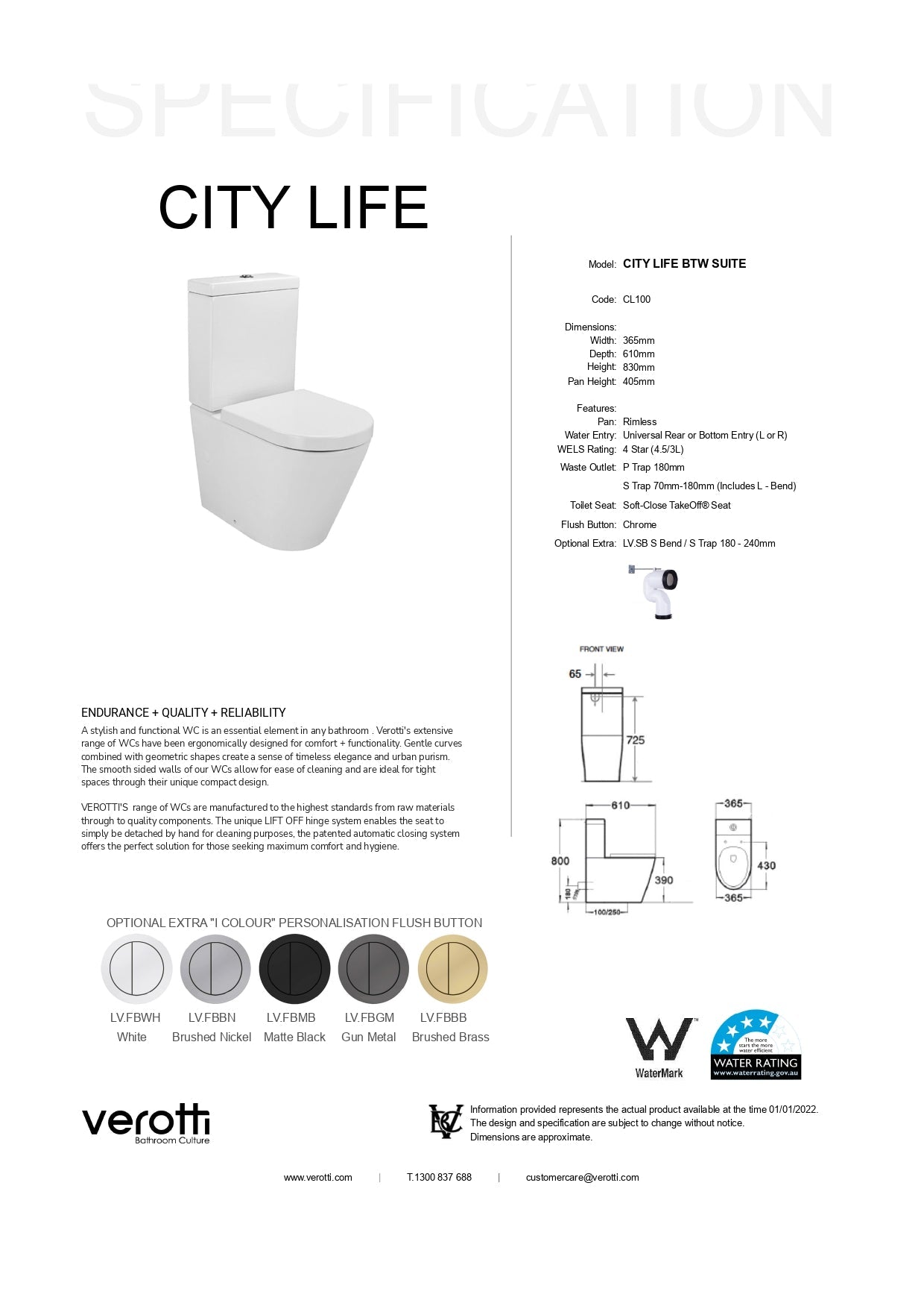 CITY LIFE BTW TOILET