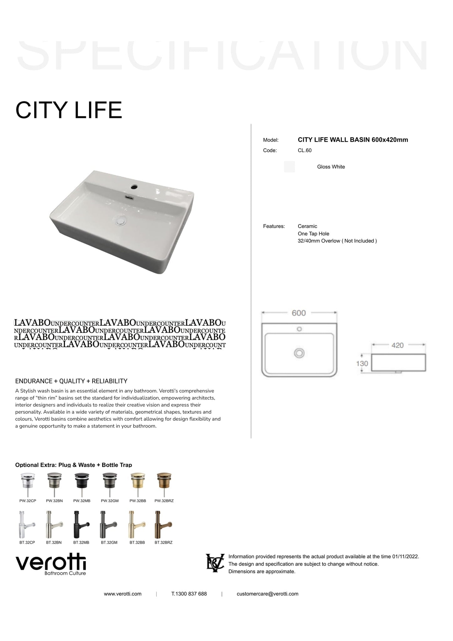 CITY LIFE (W600, D420, H130)