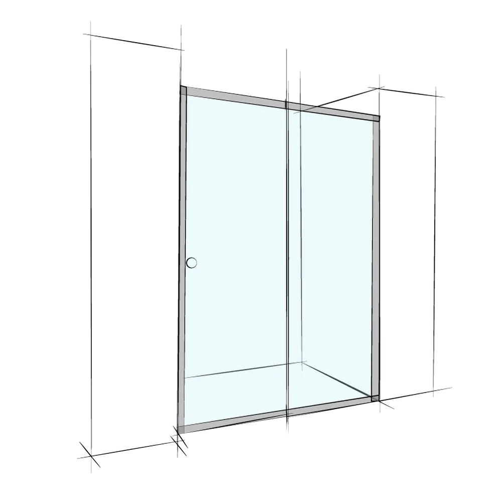 Custom Semi-Frameless Sliding Wall-To-Wall
