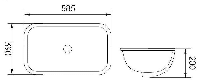 LUCI UNDER COUNTER BASIN - 545mm, 585mm