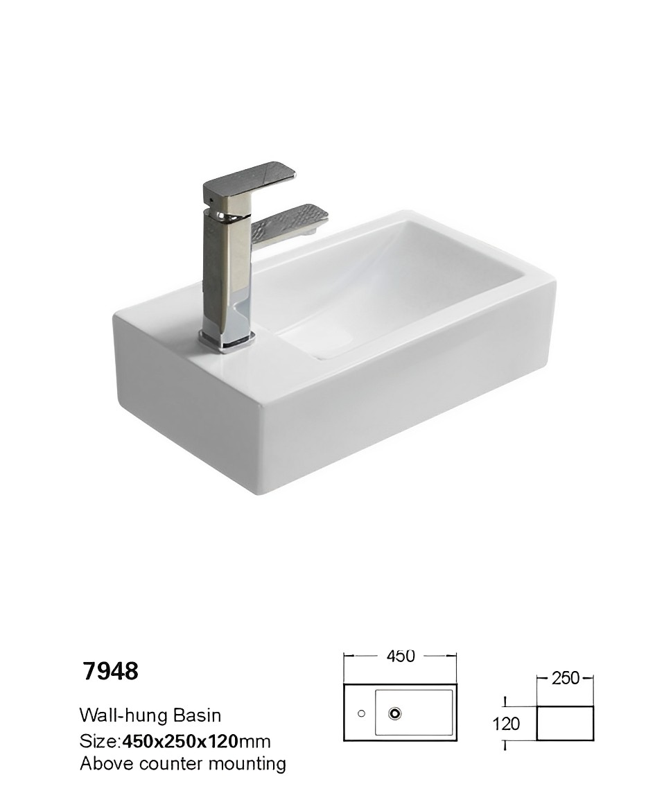 Crete Fine Ceramic Wall Hung Mini Basin