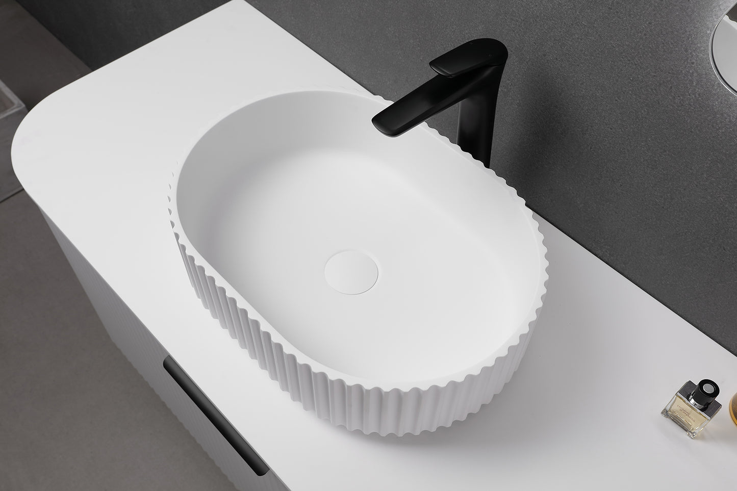 Ellips Fluted Solid Surface Above Counter Basin