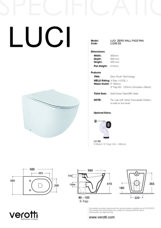 LUCI SLIM WALL FACED PAN