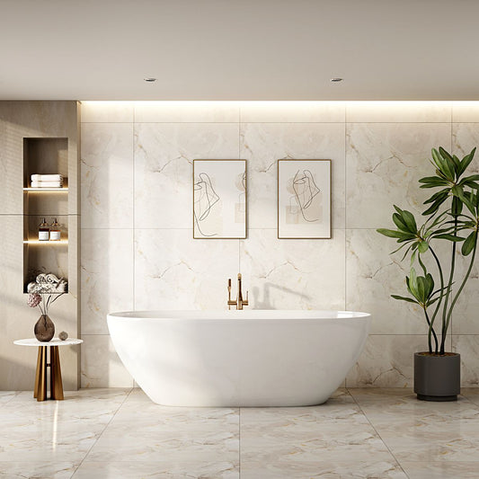 Pilato Freestanding Bathtub - Gloss White & Matt White 1500mm, 1700mm