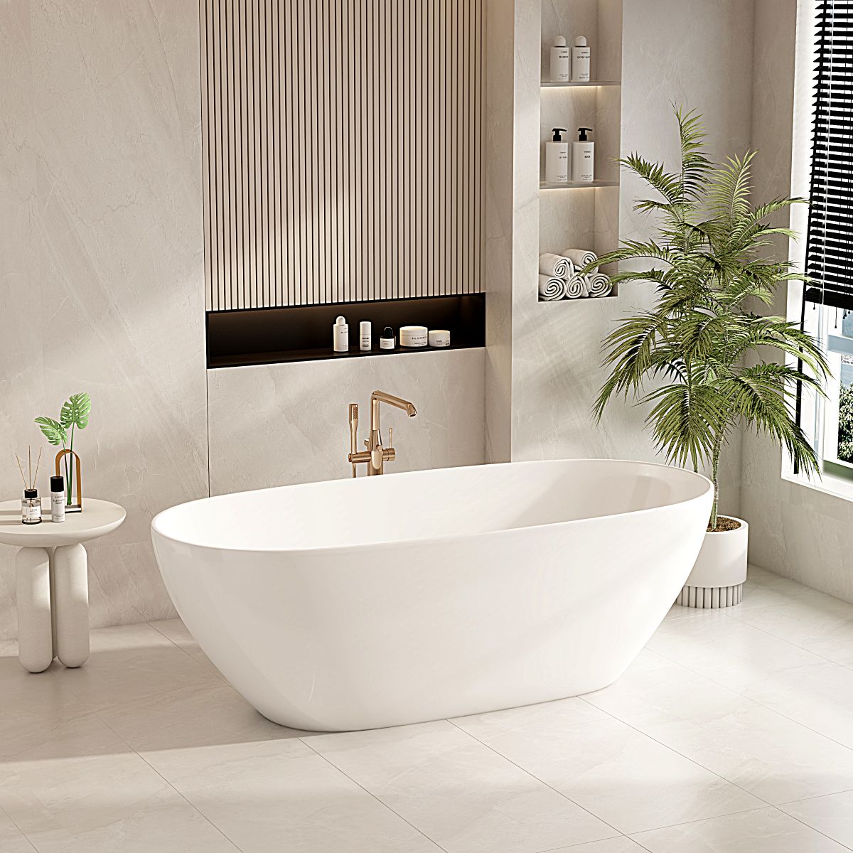 Pilato Freestanding Bathtub - Gloss White & Matt White 1500mm, 1700mm