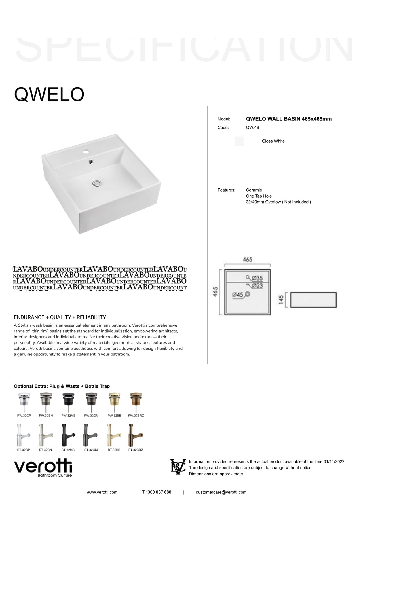 QWELO (W465, D465, H145)