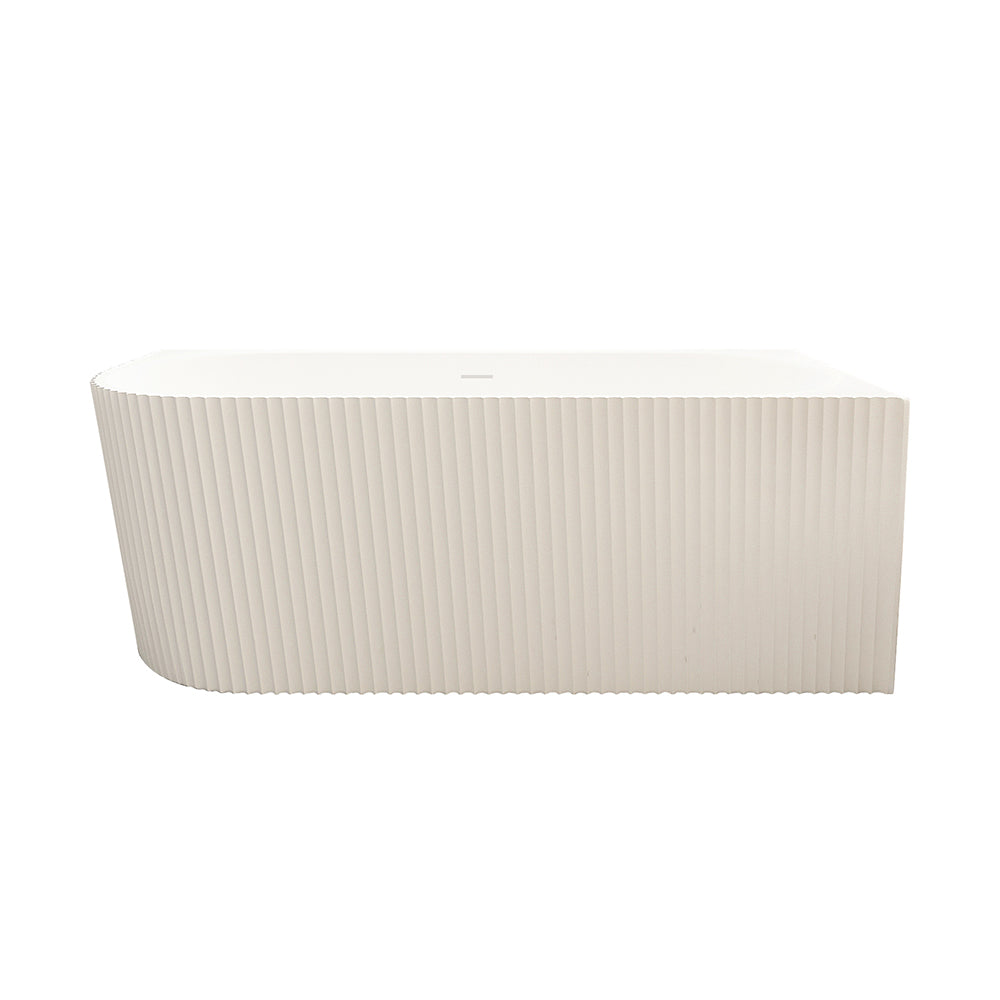 Rose V-Groove Corner Bathtub - Matt White 1500mm, 1700mm