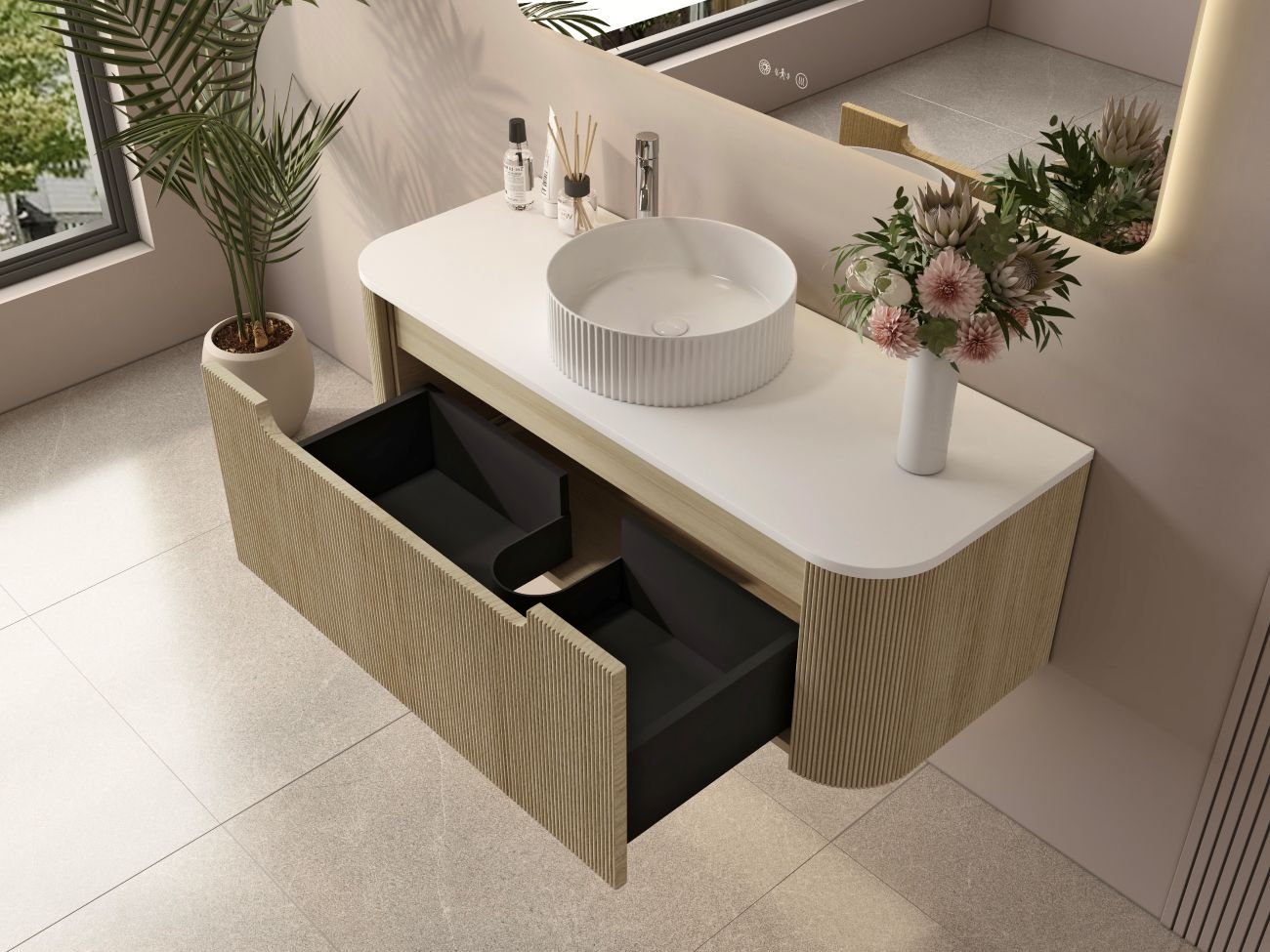 Rome 1200mm Wall-Hung Cabinet - Bur Oak