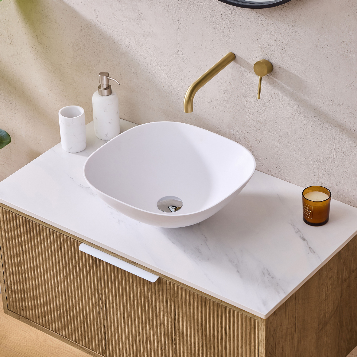 Kliff Oak Fluted Wood Grain Vanities 750mm
