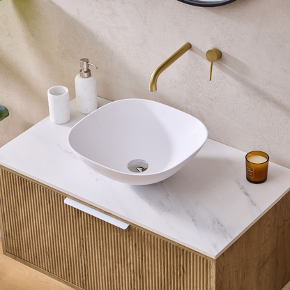 Kliff Oak Fluted Wood Grain Vanities 750mm
