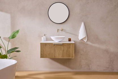 Kliff Oak Fluted Wood Grain Vanities 900mm