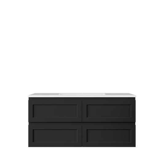 Hamilton Federation Slim Wall Hung Cabinet Matte Black LK-FH1221W-MB