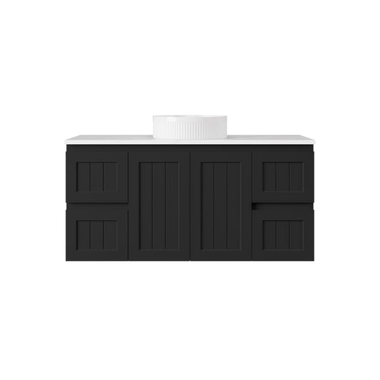 Archill Federation Wall Hung Matte Black PVC Cabinet LK-FA124W-MB