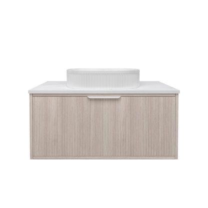 Kliff Oak Fluted Wood Grain Vanities 900mm