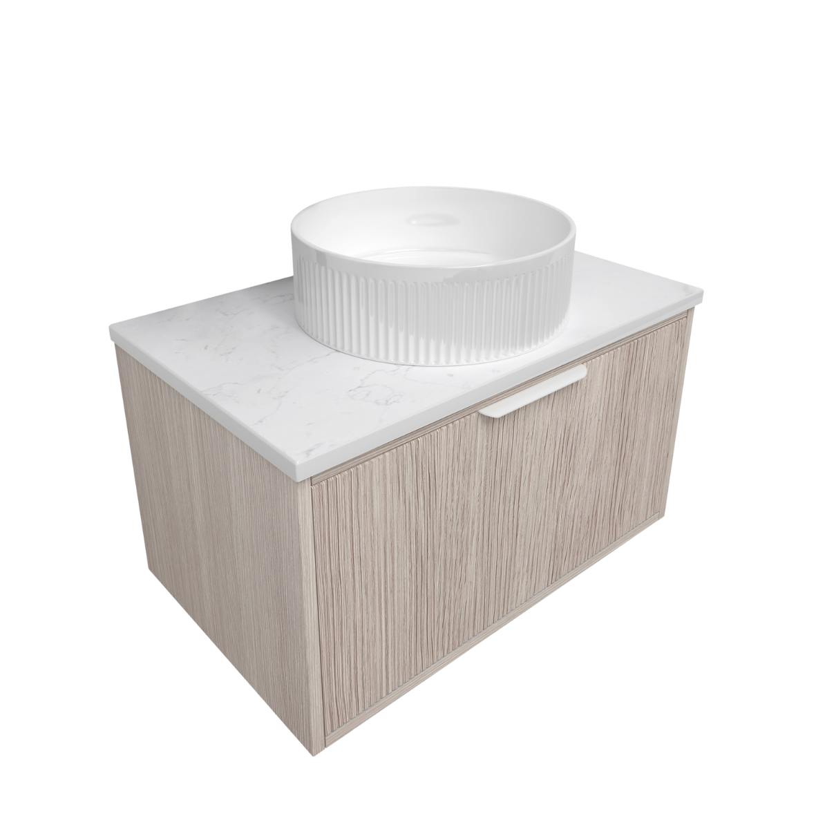 Kliff Oak Fluted Wood Grain Vanities 750mm