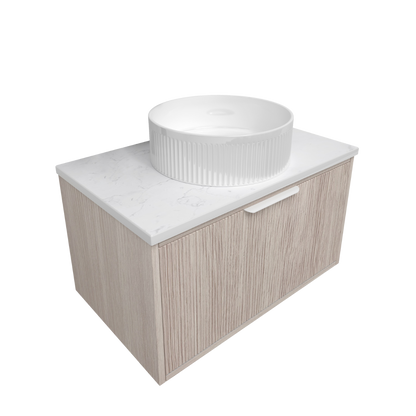 Kliff Oak Fluted Wood Grain Vanities 750mm