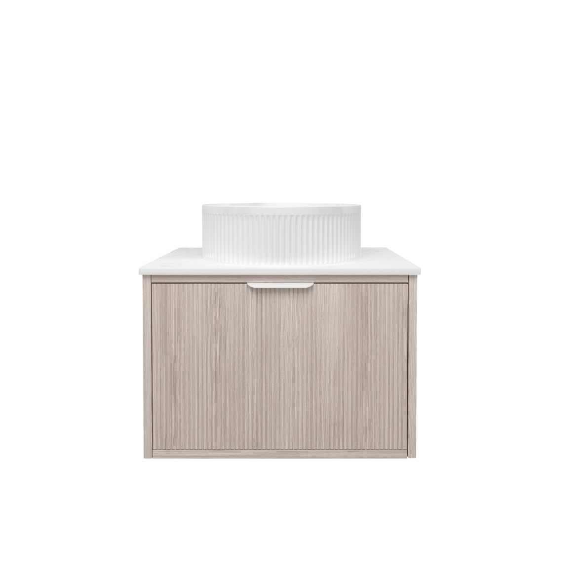 Kliff Oat Fluted Wood Grain Vanities 600mm