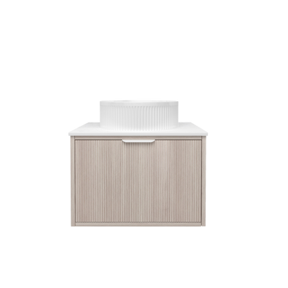 Kliff Oat Fluted Wood Grain Vanities 600mm