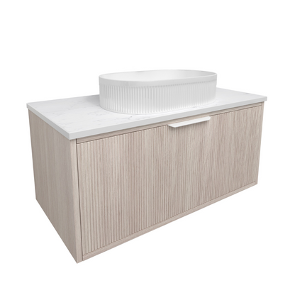 Kliff Oak Fluted Wood Grain Vanities 900mm
