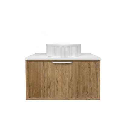 Kliff Oak Fluted Wood Grain Vanities 750mm