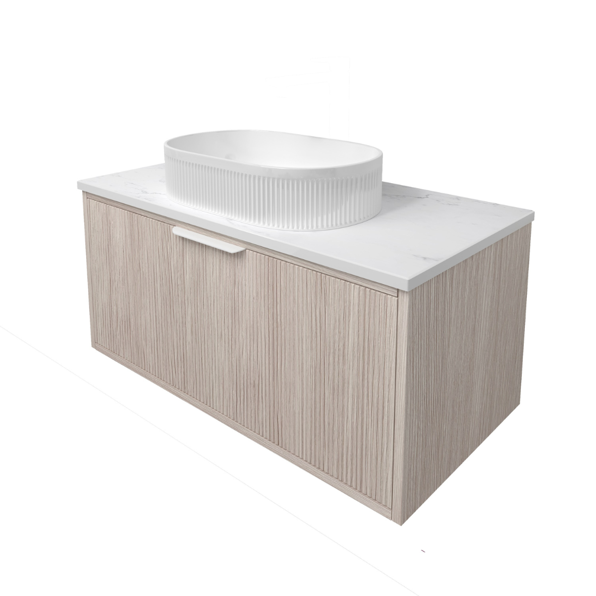 Kliff Oak Fluted Wood Grain Vanities 900mm