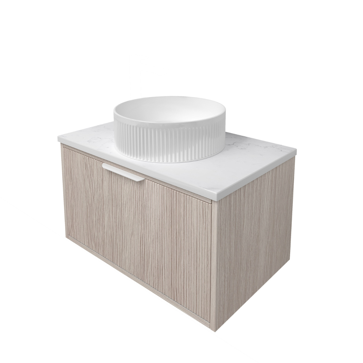 Kliff Oak Fluted Wood Grain Vanities 750mm