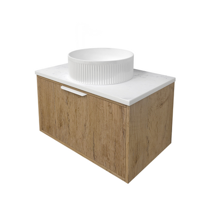 Kliff Oak Fluted Wood Grain Vanities 750mm