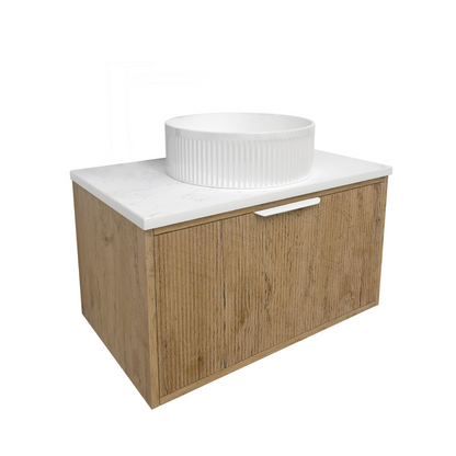 Kliff Oak Fluted Wood Grain Vanities 750mm