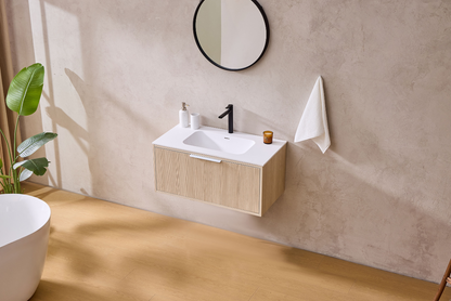 Kliff Oak Fluted Wood Grain Vanities 900mm