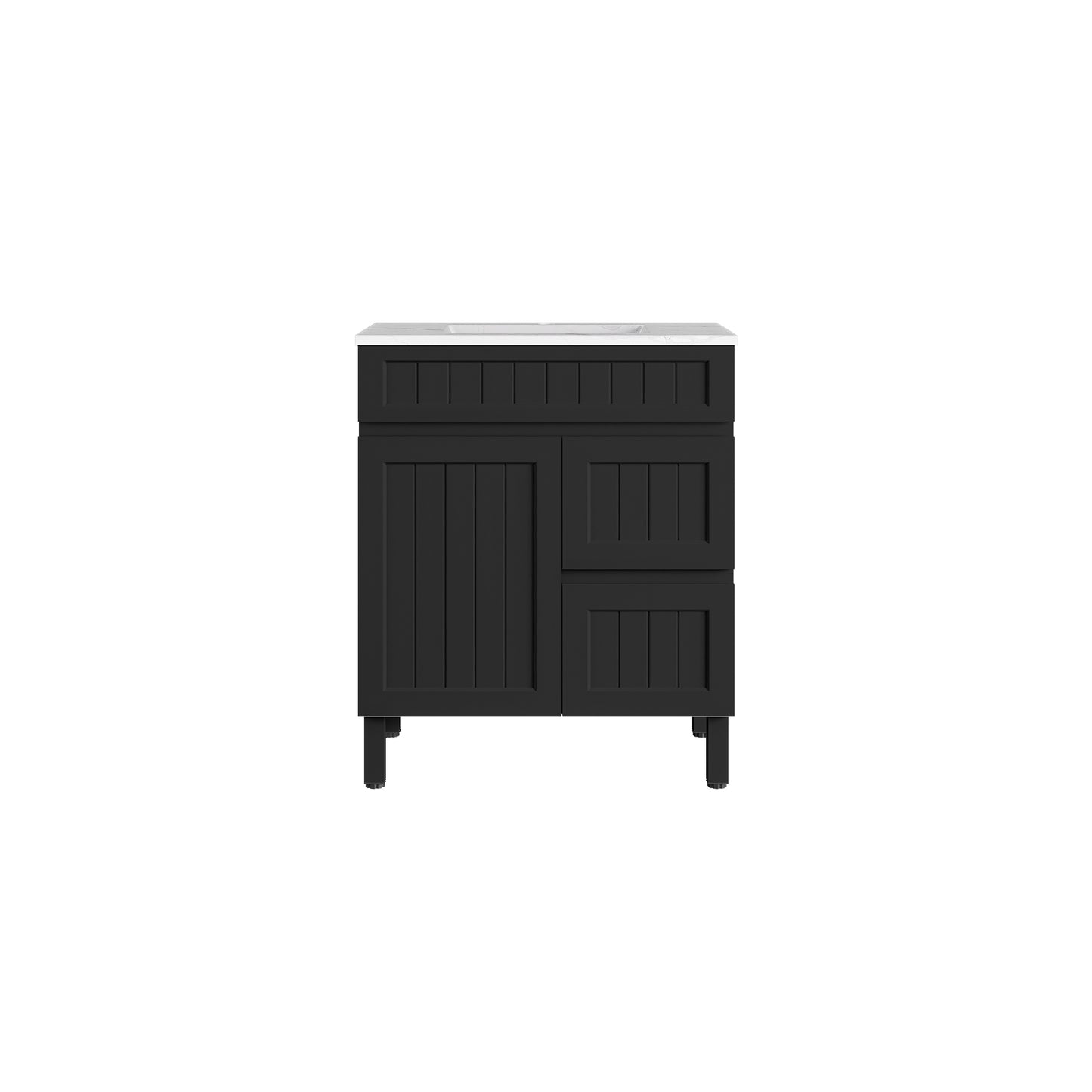 Archill Federation Free Standing PVC Cabinet with soft closing doors Matte Black LK-FA74RL-MB