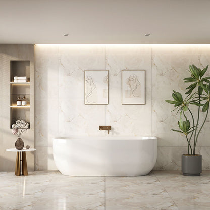 Anna Back-To-Wall Bathtub – Gloss White 1500mm, 1700mm