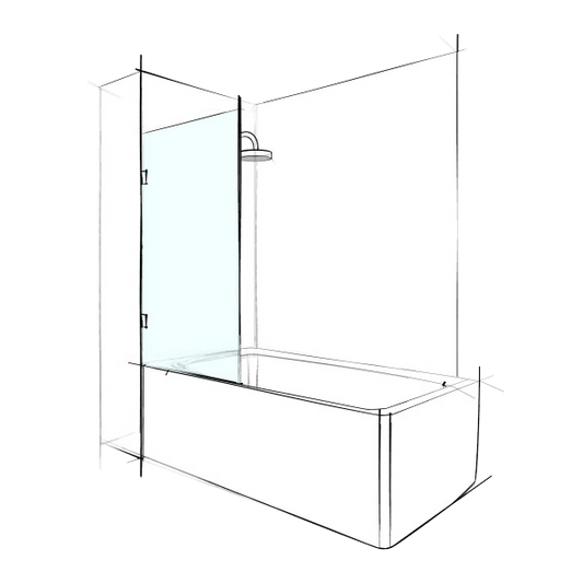 Custom Frameless Bathscreen Fixed Panel