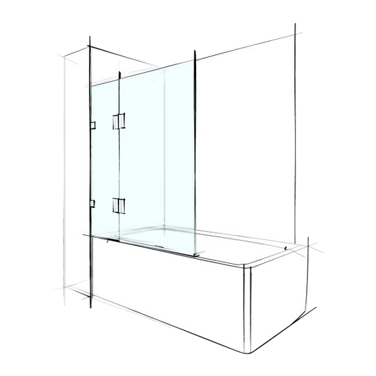 Custom Frameless Bathscreen Fixed & Swing Panel
