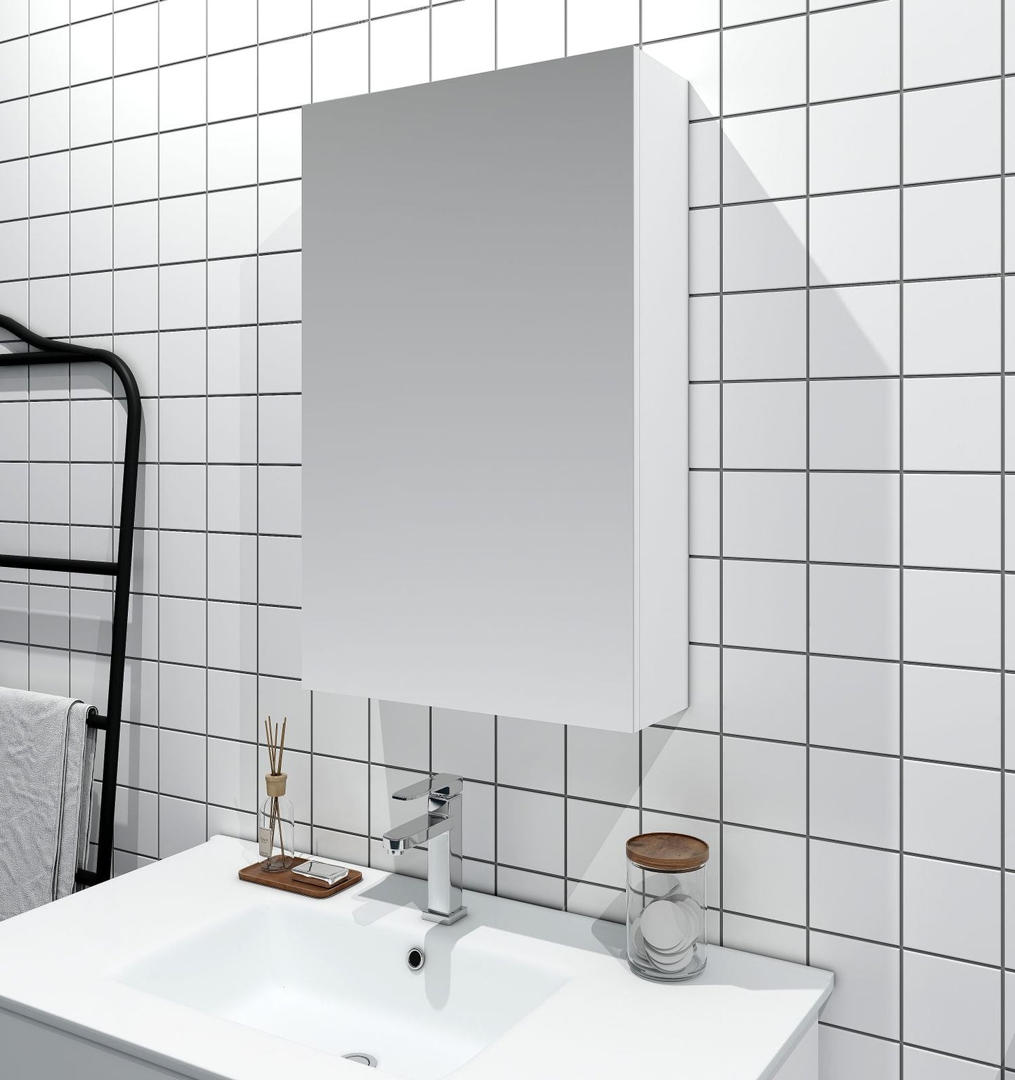 PVC Shaving Cabinet 450mm - Gloss White
