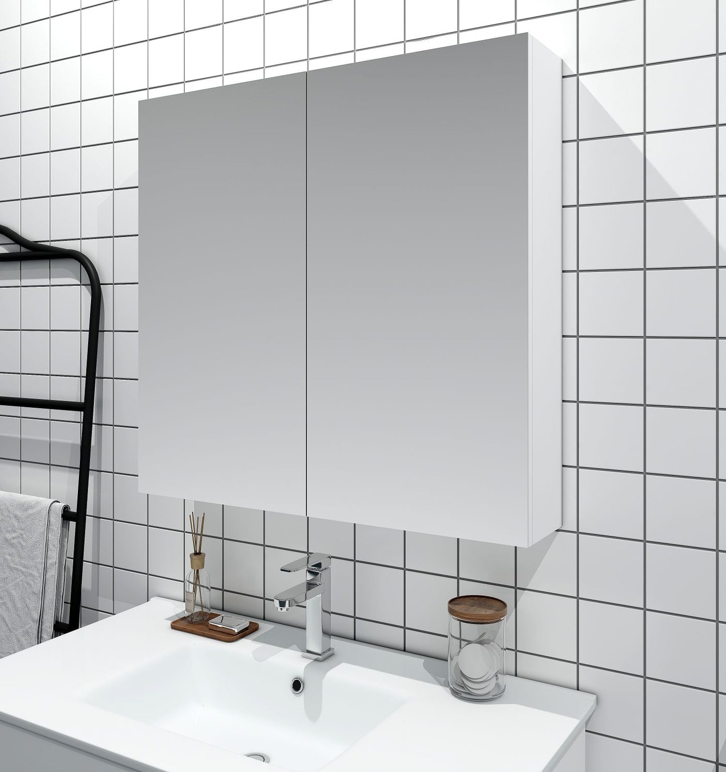 PVC Shaving Cabinet 600mm - Gloss White