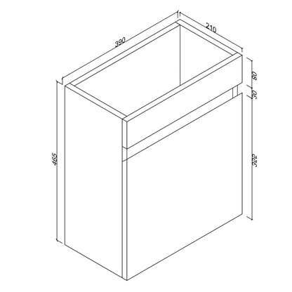BIANCA 400mm PVC Slim Wall-Hung Vanity