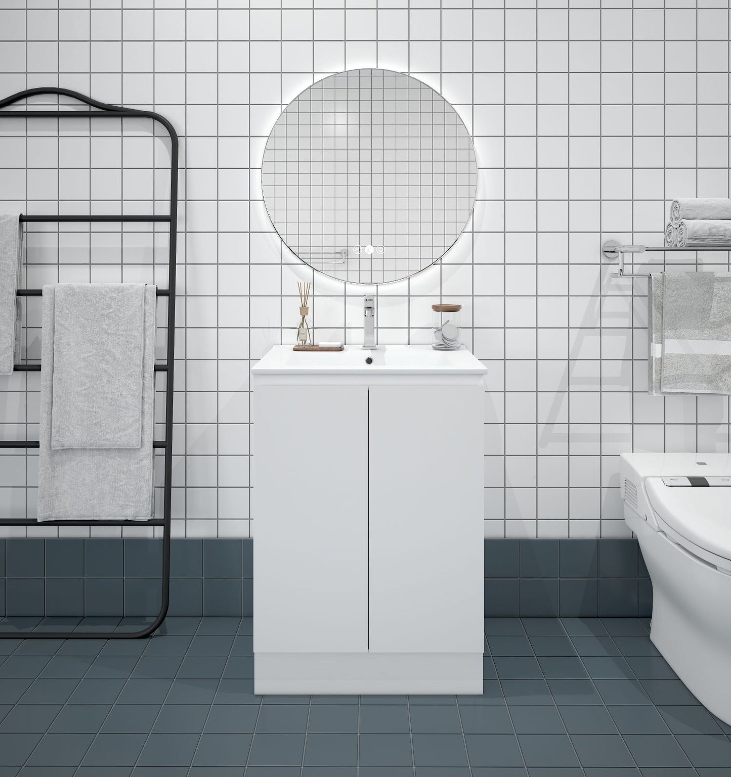 BIANCA 600mm MDF Slim Freestanding Vanity