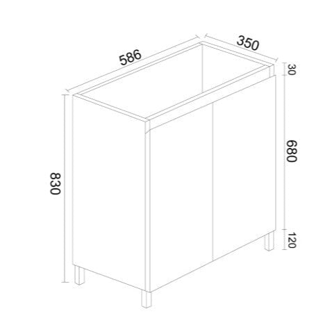 BIANCA 600mm MDF Slim Freestanding Vanity