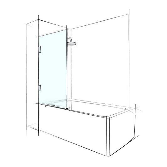 Custom Frameless Bathscreen Swing Panel (From Wall)