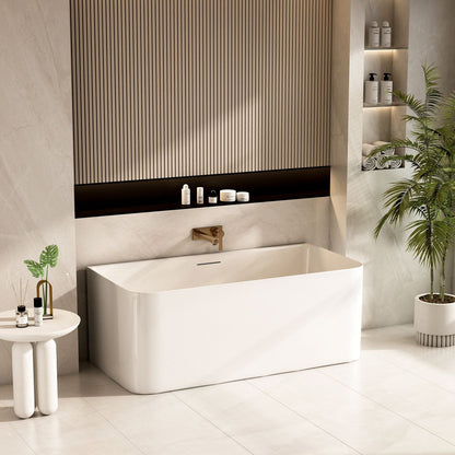 Bullion Ultra-Thin Back-to-Wall Bathtub - Gloss White 1500mm, 1700mm