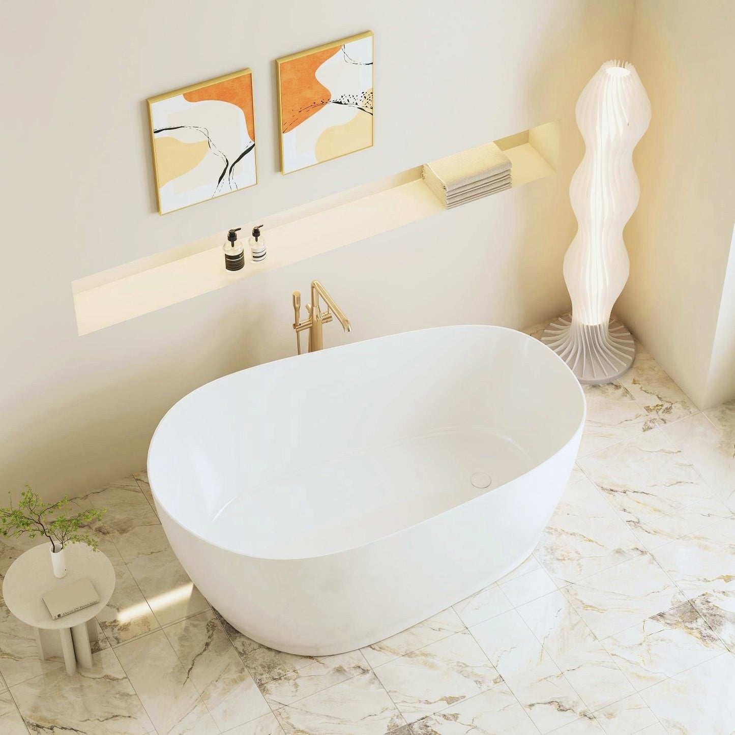 Cannes Freestanding Bathtub - Matt White 1500mm x 590mm