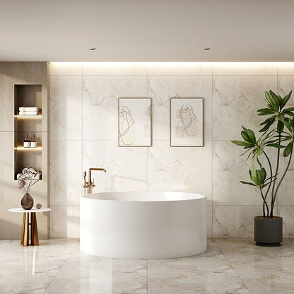 Cole Freestanding Acrylic Bathtub - Gloss White 1400mm x 580mm