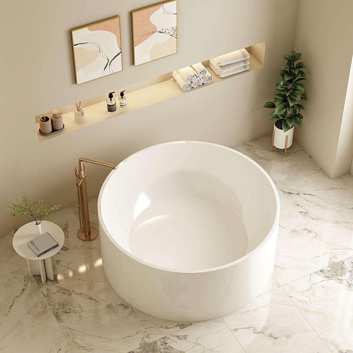 Cole Freestanding Acrylic Bathtub - Gloss White 1400mm x 580mm