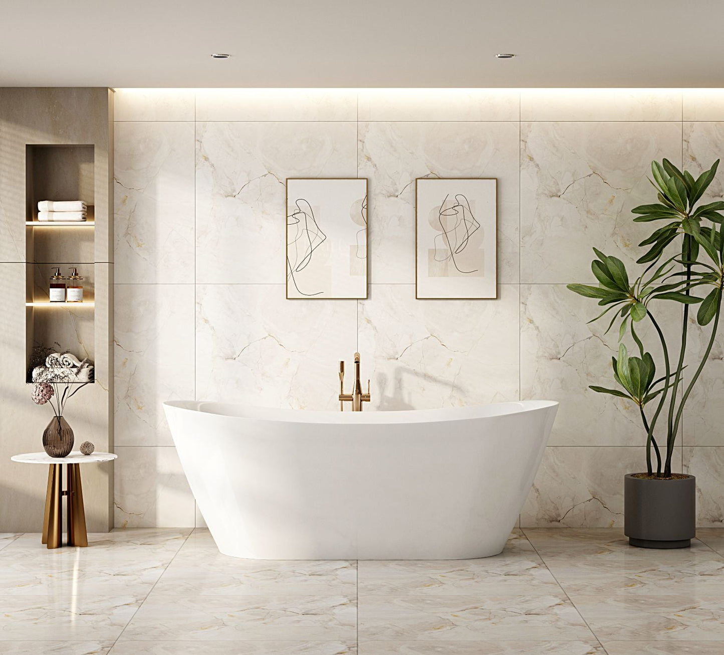 Disney Ultra-Thin Freestanding Bathtub - Gloss White 1500mm, 1700mm