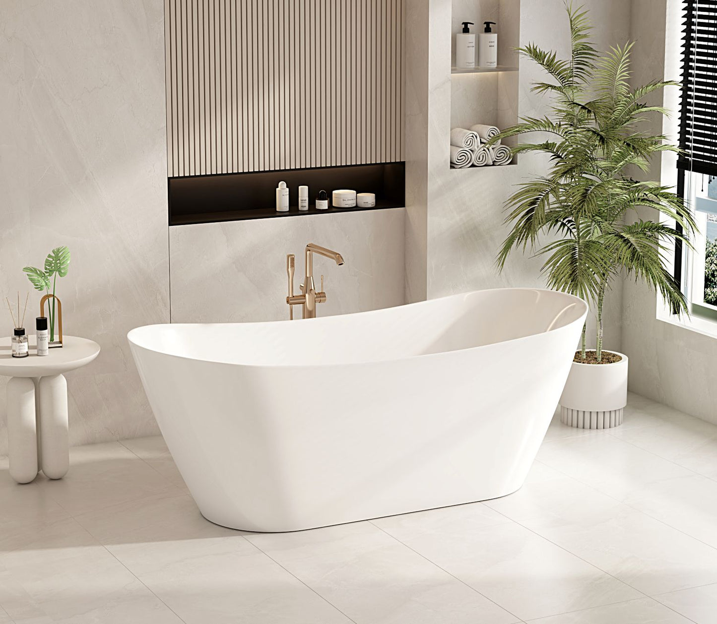Disney Ultra-Thin Freestanding Bathtub - Gloss White 1500mm, 1700mm