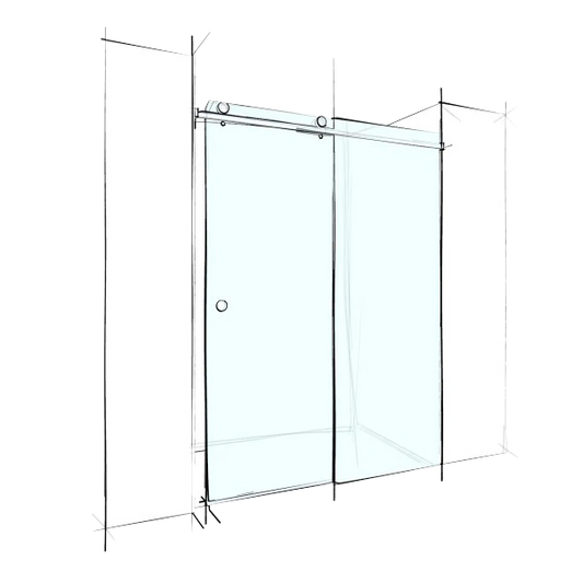 Custom Frameless Sliding Wall-To-Wall (2 Panels)