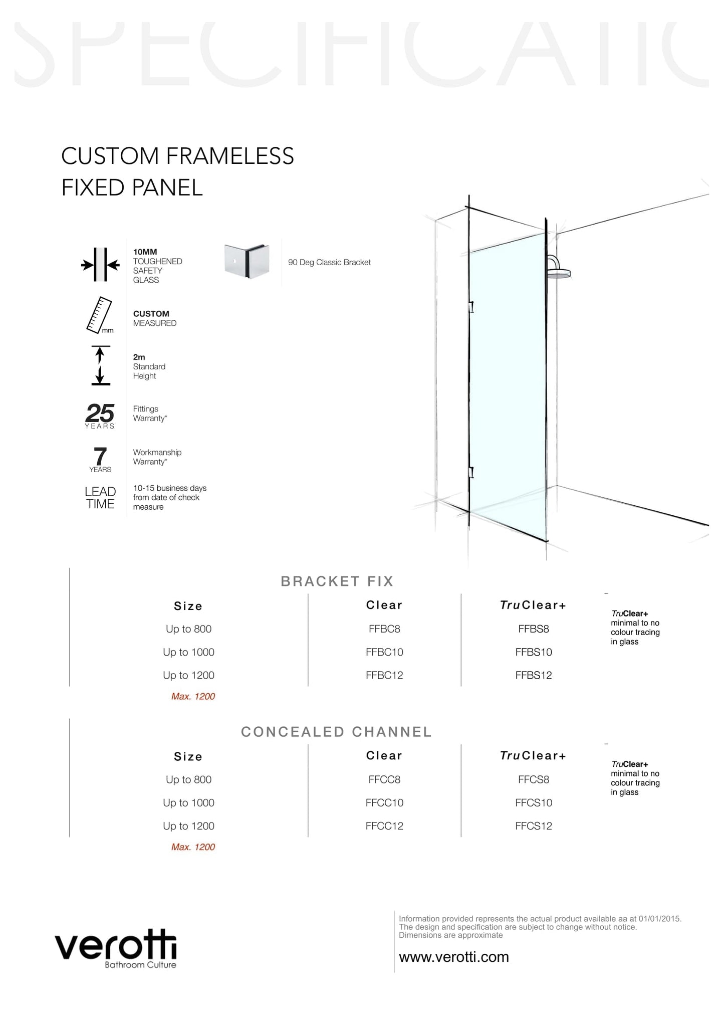 Custom Frameless Fixed Panel