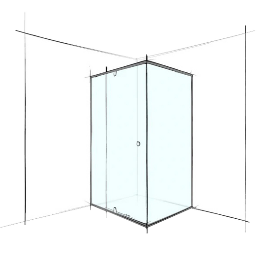 Custom Semi-Frameless Square Corner Set-In