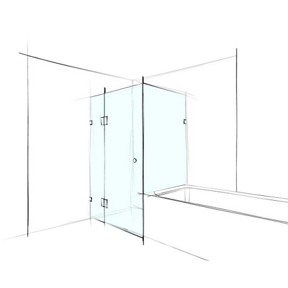 Custom Frameless Square Corner Set-In Over Bath